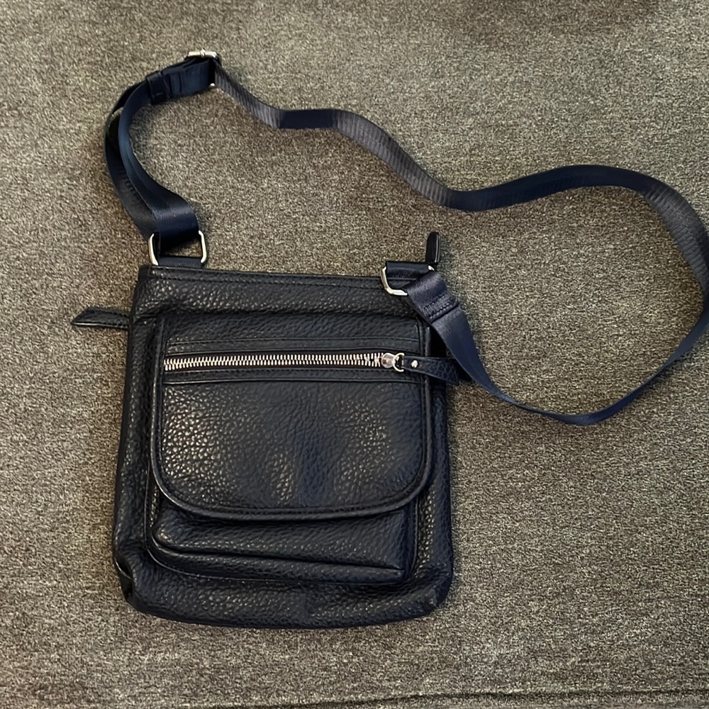 Blue soft leather Crossbody - Charming Charlie